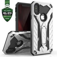 Zizo Static Cover - Pancerne etui iPhone X z podstawką (Silver/Black) Zizo Static Cover - Pancerne etui iPhone X z podstawką (Silver/Black)