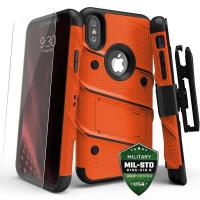 Zizo Bolt Cover - Pancerne etui iPhone X szkłem 9H na ekran + podstawka & uchwyt do paska (Orange/Black) Zizo Bolt Cover - Pancerne etui iPhone X szkłem 9H na ekran + podstawka & uchwyt do paska (Orange/Black)