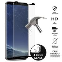 PURO Premium Full Edge Tempered Glass Case Friendly - Szkło ochronne hartowane na ekran Samsung Galaxy S8+ (czarna ramka)