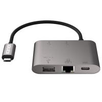 Kanex USB-C to Gigabit Ethernet Hub with Power Delivery - Adapter z USB-C na USB (x3) 1,5 A, USB-C Power Delivery 60 W + Gigabit Ethernet (Anodized Aluminum) Kanex USB-C to Gigabit Ethernet Hub with Power Delivery - Adapter z USB-C na USB (x3) 1,5 A, USB-C Power Delivery 60 W + Gigabit Ethernet (Anodized Aluminum)