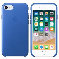 Apple Leather Case - Skórzane etui iPhone 8 / 7 (ostry błękit)