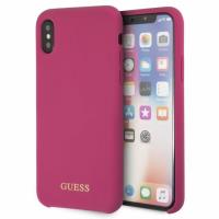 Guess Silicone - Etui iPhone Xs / X (różowy) Guess Silicone - Etui iPhone Xs / X (różowy)