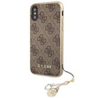 Guess 4G Charms Collection - Etui iPhone Xs / X z zawieszką (brązowy) Guess 4G Charms Collection - Etui iPhone Xs / X z zawieszką (brązowy)