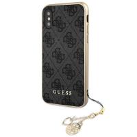 Guess 4G Charms Collection - Etui iPhone Xs / X z zawieszką (szary) Guess 4G Charms Collection - Etui iPhone Xs / X z zawieszką (szary)