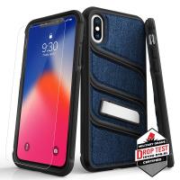 Zizo Bolt X Series - Pancerne etui iPhone Xs / X ze szkłem 9H na ekran + podstawka (Dark Blue/Black) Zizo Bolt X Series - Pancerne etui iPhone Xs / X ze szkłem 9H na ekran + podstawka (Dark Blue/Black)