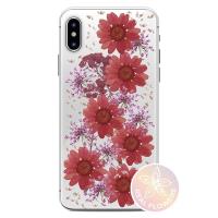 PURO Glam Hippie Chic Cover - Etui iPhone XR (prawdziwe płatki kwiatów czerwone)