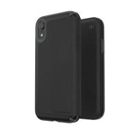 Speck Presidio Folio - Etui iPhone XR z kieszenią na karty + stand up (Heathered Black/Black/Slate Grey)