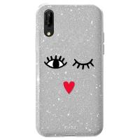 PURO Glitter EYES Shine Cover - Etui Huawei P20 (Silver) Limited edition PURO Glitter EYES Shine Cover - Etui Huawei P20 (Silver) Limited edition