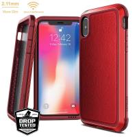 X-Doria Defense Lux - Etui aluminiowe iPhone Xs / X (Drop test 3m) (Red Leather) X-Doria Defense Lux - Etui aluminiowe iPhone Xs / X (Drop test 3m) (Red Leather)