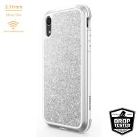 X-Doria Defense Lux - Etui aluminiowe iPhone Xs Max (Drop test 3m) (White Glitter)