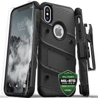 Zizo Bolt Cover - Pancerne etui iPhone Xs Max ze szkłem 9H na ekran + podstawka & uchwyt do paska (Black/Black) Zizo Bolt Cover - Pancerne etui iPhone Xs Max ze szkłem 9H na ekran + podstawka & uchwyt do paska (Black/Black)
