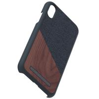 Nordic Elements Saeson Frejr - Etui iPhone XR z prawdziwym drewnem orzecha włoskiego (Dark Grey)