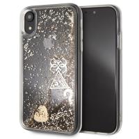 Guess Liquid Glitter Hearts - Etui iPhone XR (złoty) Guess Liquid Glitter Hearts - Etui iPhone XR (złoty)