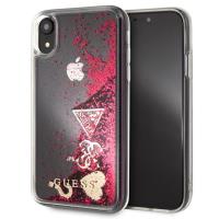 Guess Liquid Glitter Hearts - Etui iPhone XR (malinowy) Guess Liquid Glitter Hearts - Etui iPhone XR (malinowy)