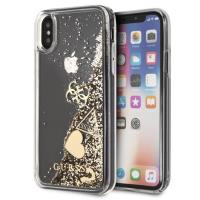 Guess Liquid Glitter Hearts - Etui iPhone Xs Max (złoty) Guess Liquid Glitter Hearts - Etui iPhone Xs Max (złoty)