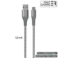 PURO Fabric K2 - Kabel w oplocie heavy duty USB-A na USB-C, 1,2 m (Space Grey) PURO Fabric K2 - Kabel w oplocie heavy duty USB-A na USB-C, 1,2 m (Space Grey)