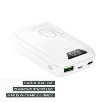 Puro Compact Power Bank - Power bank dla smartfonów i tabletów 10000 mAh, USB-A, USB-C, 15 W + wyświetlacz LED (biały) Puro Compact Power Bank - Power bank dla smartfonów i tabletów 10000 mAh, USB-A, USB-C, 15 W + wyświetlacz LED (biały)