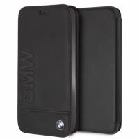 BMW Signature Logo Imprint Book Case - Skórzane etui z klapką iPhone Xs Max z wytłaczanym logo BMW + kieszenie na karty (czarny) BMW Signature Logo Imprint Book Case - Skórzane etui z klapką iPhone Xs Max z wytłaczanym logo BMW + kieszenie na karty (czarny)