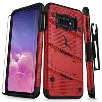 Zizo Bolt Cover - Pancerne etui Samsung Galaxy S10e ze szkłem 9H na ekran + podstawka & uchwyt do paska (Red/Black) Zizo Bolt Cover - Pancerne etui Samsung Galaxy S10e ze szkłem 9H na ekran + podstawka & uchwyt do paska (Red/Black)