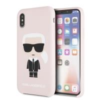 Karl Lagerfeld Silicone Iconic - Etui iPhone Xs / X (jasnoróżowy) Karl Lagerfeld Silicone Iconic - Etui iPhone Xs / X (jasnoróżowy)