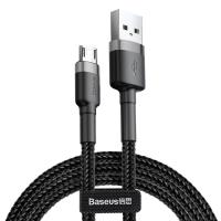 Baseus Cafule Cable - Dwustronny kabel połączeniowy micro USB na USB QC 3.0, 2.4 A, 0.5 m (szary/czarny) Baseus Cafule Cable - Dwustronny kabel połączeniowy micro USB na USB QC 3.0, 2.4 A, 0.5 m (szary/czarny)