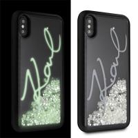 Karl Lagerfeld Signature Glitter Case- Etui iPhone XS / X (Glow in the Dark/Fluo) Karl Lagerfeld Signature Glitter Case- Etui iPhone XS / X (Glow in the Dark/Fluo)