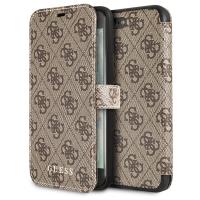 Guess Booktype 4G Charms Collection - Etui iPhone 8 Plus / 7 Plus z kieszeniami na karty (brązowy) Guess Booktype 4G Charms Collection - Etui iPhone 8 Plus / 7 Plus z kieszeniami na karty (brązowy)