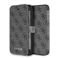 Guess Booktype 4G Charms Collection - Etui iPhone 8 / 7 z kieszeniami na karty (Szary)