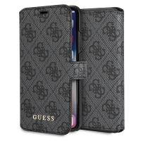 Guess Booktype 4G Charms Collection - Etui iPhone Xs / X z kieszeniami na karty (szary)
