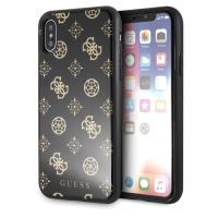 Guess Double Layer Glitter Case Peony G - Etui iPhone Xs / X (Black)