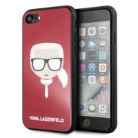 Karl Lagerfeld Karl's Head Double Layers Glitter Case - Etui iPhone 8 / 7 (Red)