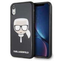Karl Lagerfeld Karl's Head Double Layers Glitter Case - Etui iPhone XR (Black)