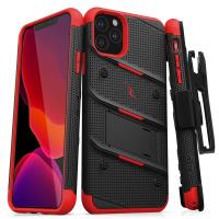 Zizo Bolt Cover - Pancerne etui iPhone 11 Pro ze szkłem 9H na ekran + podstawka & uchwyt do paska (Black/Red) Zizo Bolt Cover - Pancerne etui iPhone 11 Pro ze szkłem 9H na ekran + podstawka & uchwyt do paska (Black/Red)