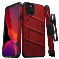 Zizo Bolt Cover - Pancerne etui iPhone 11 Pro ze szkłem 9H na ekran + podstawka & uchwyt do paska (Red/Black) Zizo Bolt Cover - Pancerne etui iPhone 11 Pro ze szkłem 9H na ekran + podstawka & uchwyt do paska (Red/Black)
