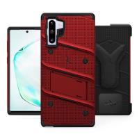 Zizo Bolt Cover - Pancerne etui Samsung Galaxy Note 10 oraz podstawka & uchwyt do paska (Red/Black)