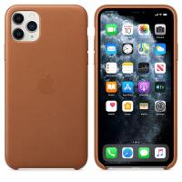 Apple Leather Case - Skórzane etui iPhone 11 Pro Max (naturalny brąz)