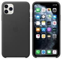 Apple Leather Case - Skórzane etui iPhone 11 Pro Max (czarny)