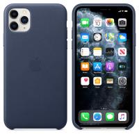 Apple Leather Case - Skórzane etui iPhone 11 Pro Max (nocny błękit)