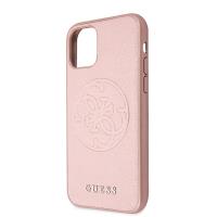 Guess Saffiano 4G Circle Logo - Etui iPhone 11 Pro Max (różowy)