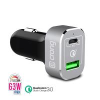 Crong Power Car Charger 63W - Ładowarka samochodowa USB-C PD 45W + USB 18W QuickCharge 3.0 (aluminium) Crong Power Car Charger 63W - Ładowarka samochodowa USB-C PD 45W + USB 18W QuickCharge 3.0 (aluminium)