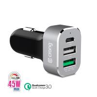 Crong Power Car Charger 45W - Ładowarka samochodowa USB-C Power Delivery + 2xUSB (aluminium) Crong Power Car Charger 45W - Ładowarka samochodowa USB-C Power Delivery + 2xUSB (aluminium)