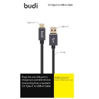 Budi - Kabel USB-A - USB-C, pozłacane wtyki, transfer do 5GB/s, 1,2 m (Czarny)