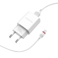 Borofone - Ładowarka sieciowa USB 10W + kabel Lightning 1 m (Biały) Borofone - Ładowarka sieciowa USB 10W + kabel Lightning 1 m (Biały)