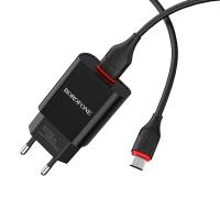 Borofone - Ładowarka sieciowa USB 10W + kabel microUSB 1 m (Czarny) Borofone - Ładowarka sieciowa USB 10W + kabel microUSB 1 m (Czarny)