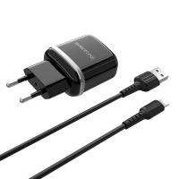 Borofone - Ładowarka sieciowa 2x USB, 10W z aluminiowym wykończeniem + kabel Lightning 1 m (Czarny) Borofone - Ładowarka sieciowa 2x USB, 10W z aluminiowym wykończeniem + kabel Lightning 1 m (Czarny)
