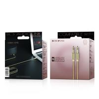 Borofone - kabel audio AUX Jack 3,5 mm metalowa obudowa, nylonowy oplot, 1m złoty Borofone - kabel audio AUX Jack 3,5 mm metalowa obudowa, nylonowy oplot, 1m złoty