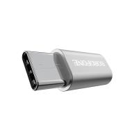 Borofone - adapter złącza micro USB na USB-C aluminium, srebrny Borofone - adapter złącza micro USB na USB-C aluminium, srebrny