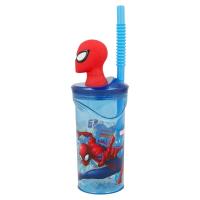 Spiderman - Kubek ze słomką i figurką 3D 360 ml