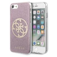 Guess Circle Glitter 4G - Etui iPhone SE 2020 / 8 / 7 (różowy)
