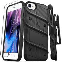 Zizo Bolt Cover - Pancerne etui iPhone SE 2020 / 8 / 7 ze szkłem 9H na ekran + podstawka & uchwyt do paska (czarny) Zizo Bolt Cover - Pancerne etui iPhone SE 2020 / 8 / 7 ze szkłem 9H na ekran + podstawka & uchwyt do paska (czarny)